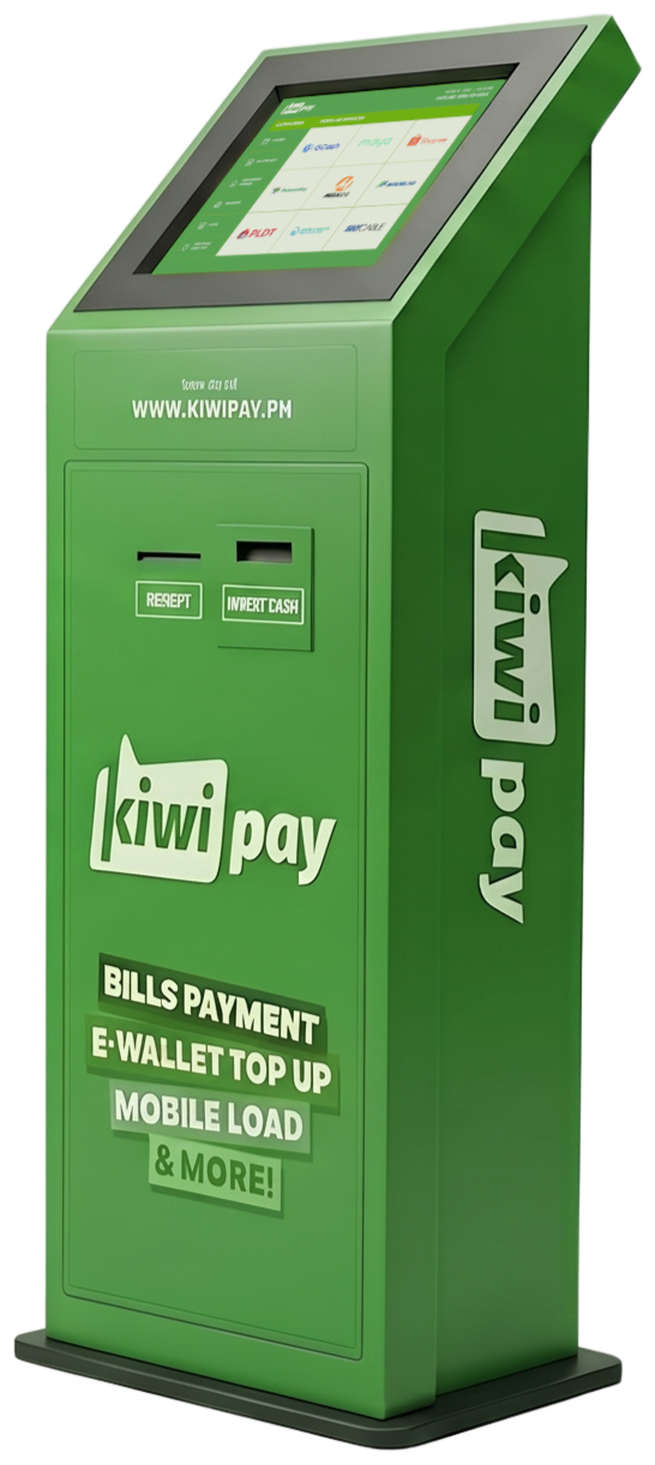 KiwiPay self-service kiosk — bills payment, e-wallet top-up, mobile load & more